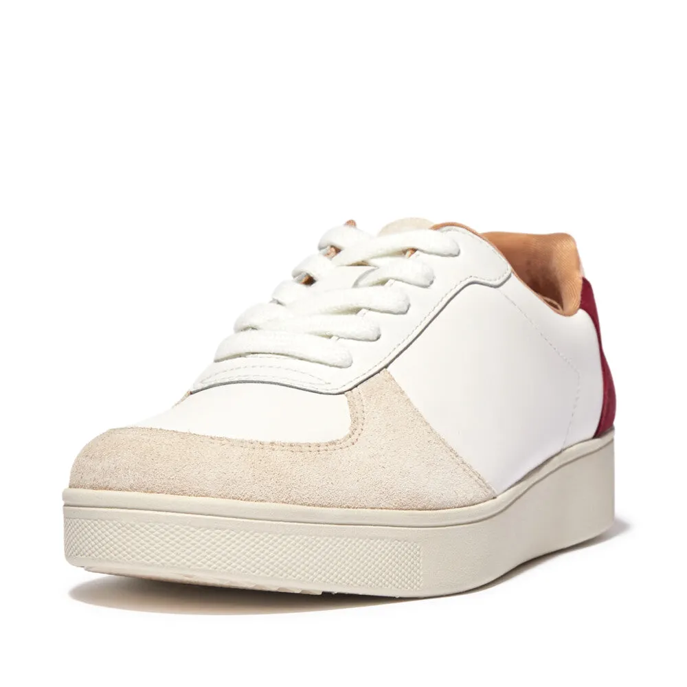  Rally Leather/Suede Panel Sneaker in Urban White/Rich Red  