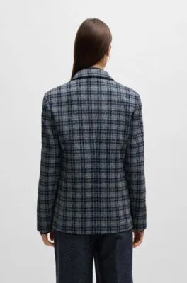 Relaxed-fit double-breasted jacket in checked tweed