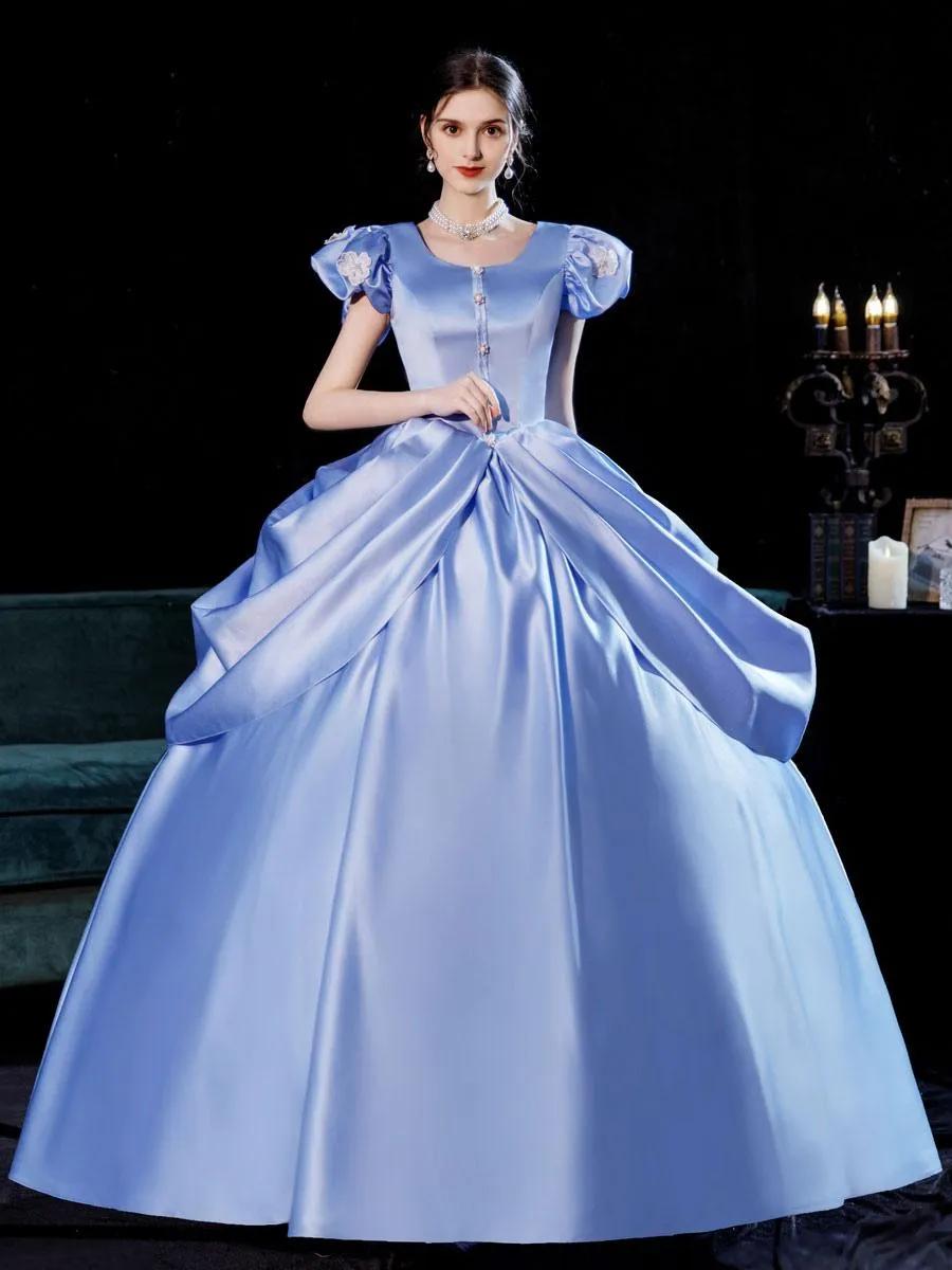  Retro Tudor Dress Costumes  Dress For Women Light Sky Blue Euro-Style Marie Antoinette Costume Party Prom Dress