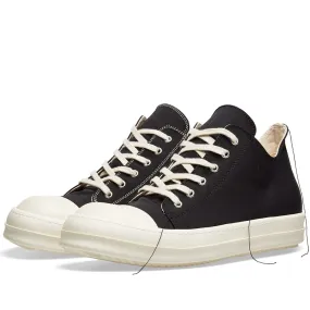 Rick Owens DRKSHDW Contrast Stitch Low Canvas SneakerBlack & White