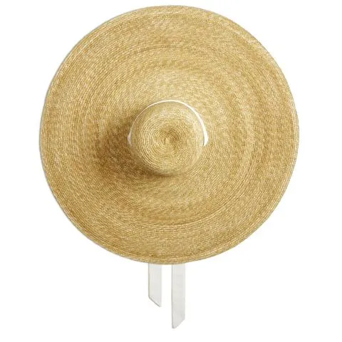 --Rossella Olive Green Ribbon Straw Hat-