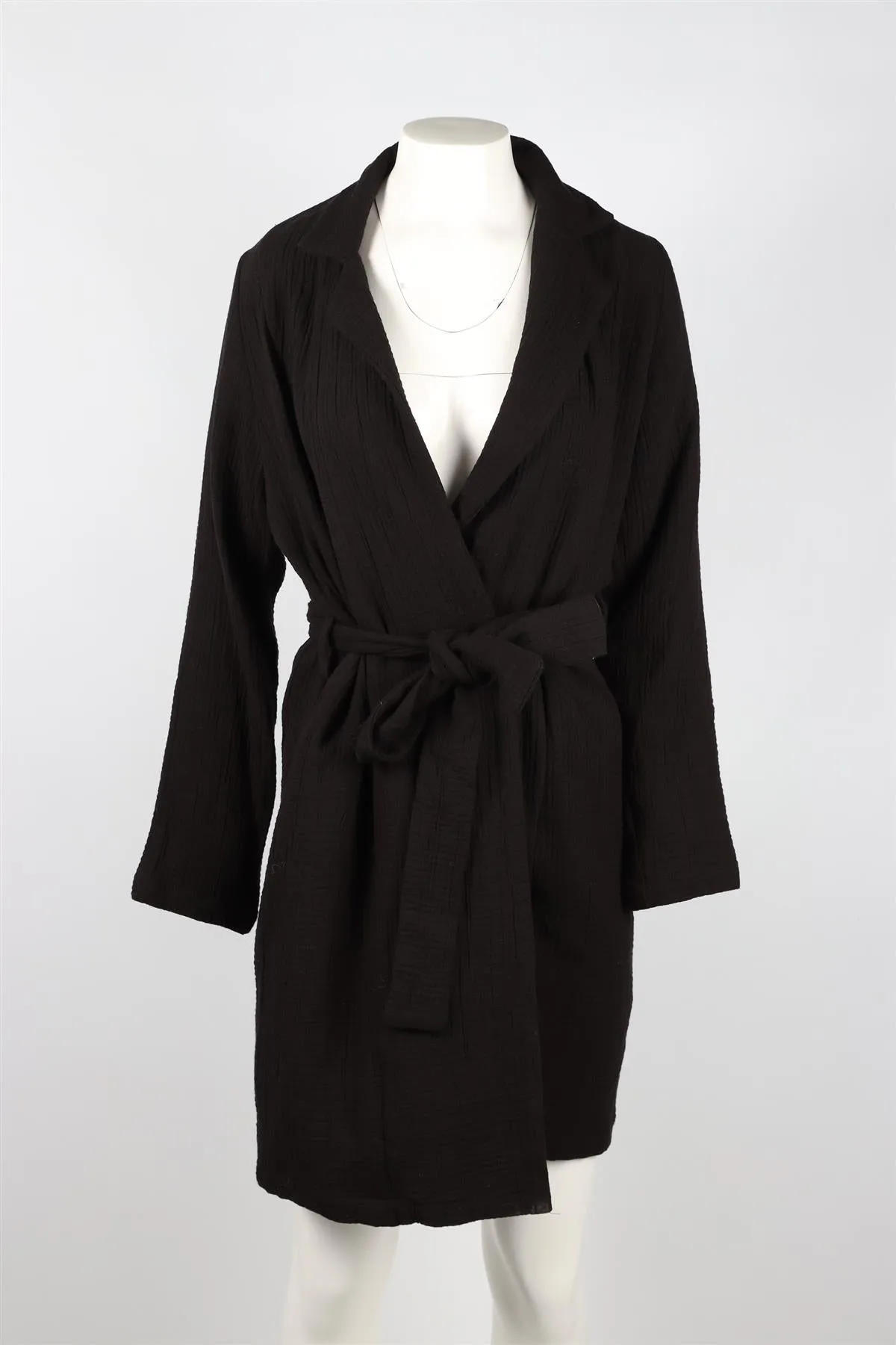 SABLYN BLACK COTTON TRENCH COAT XSMALL