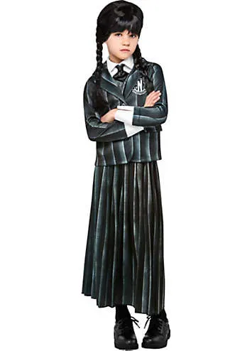 School Uniform Girl’s Fancy Dress Costume by Wednesday | Look Again