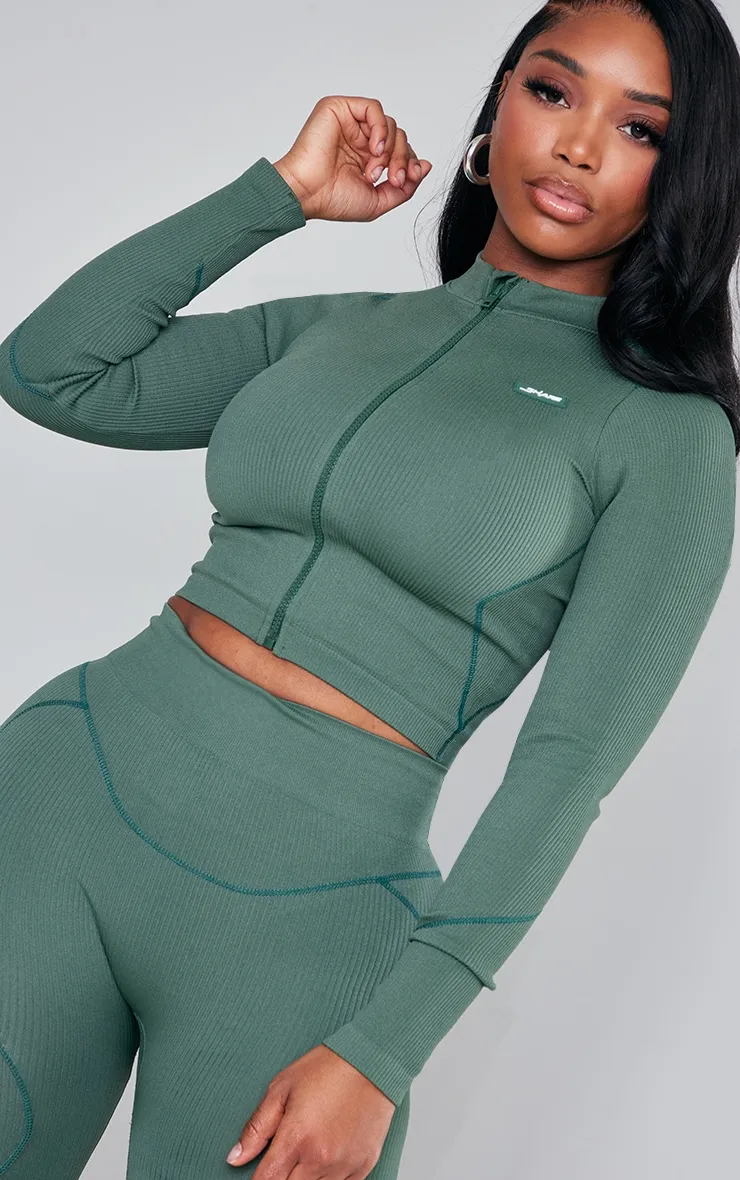 Shape Sea Green Branded Contrast Stitch Gym Top