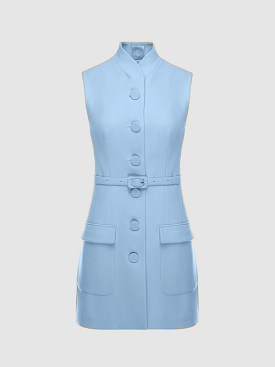 Sky Blue Page Sleeveless Jacket