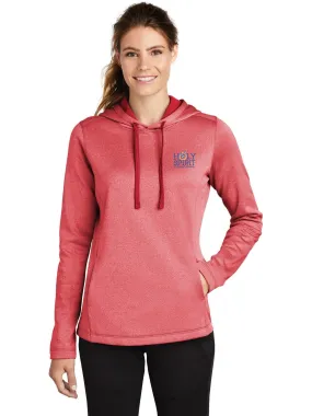 Sport-Tek Ladies Posicharge Sport-Wick Heather Fleece Hooded Pullover