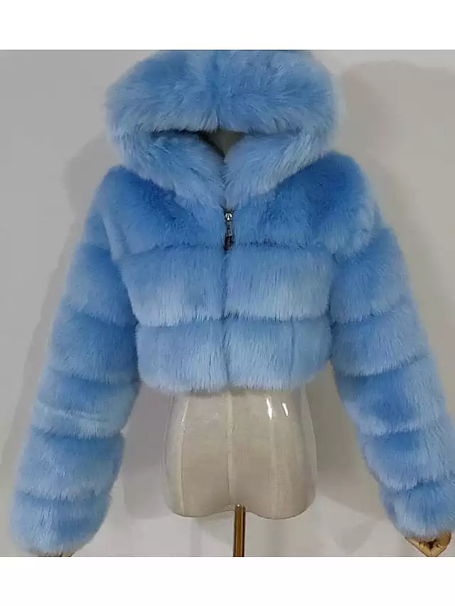 Stay Warm and Stylish in the Chilly Winter Months with Our Women's Faux Fur Hooded Coat