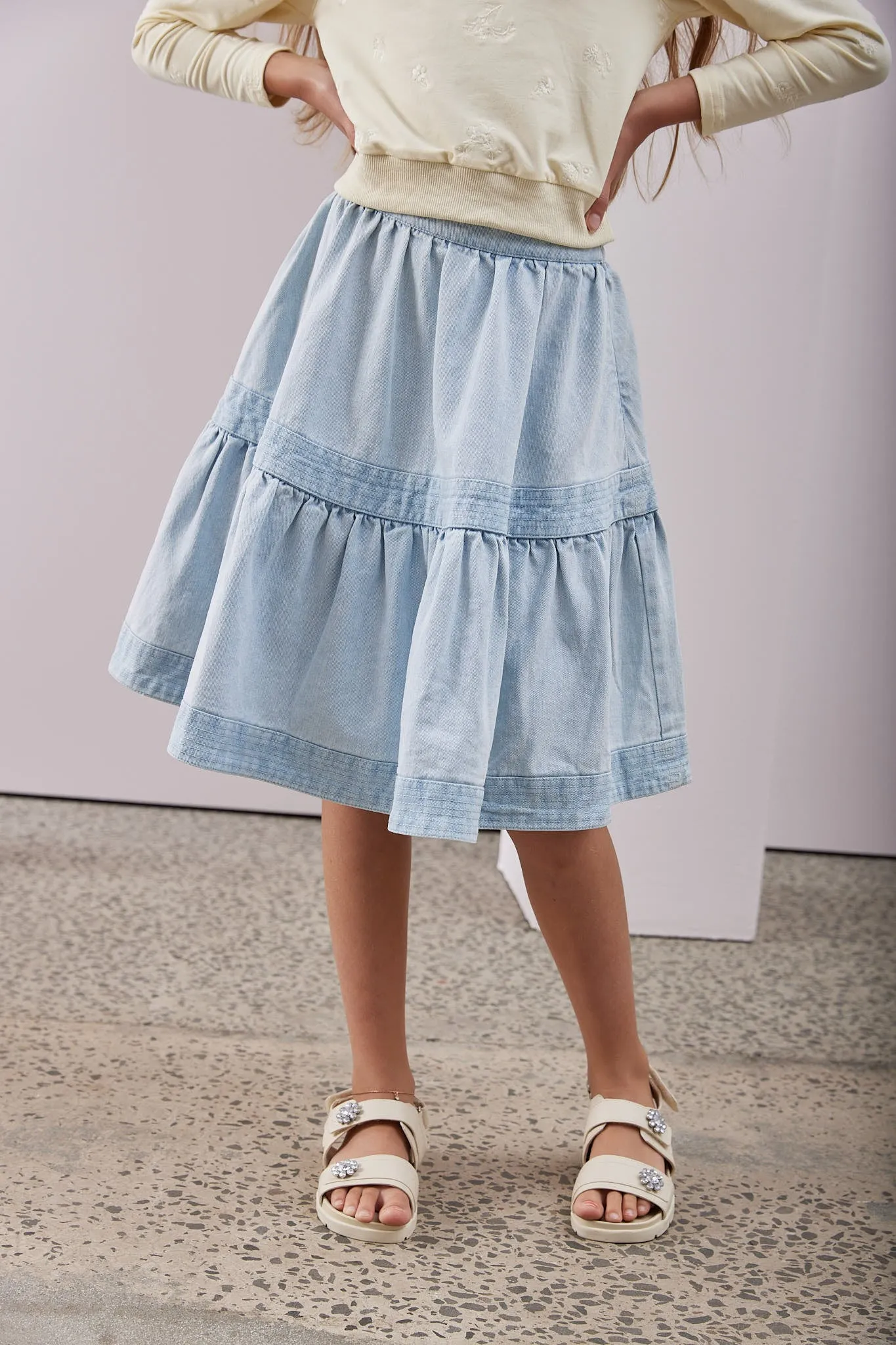 Steph Chambray Full Skirt