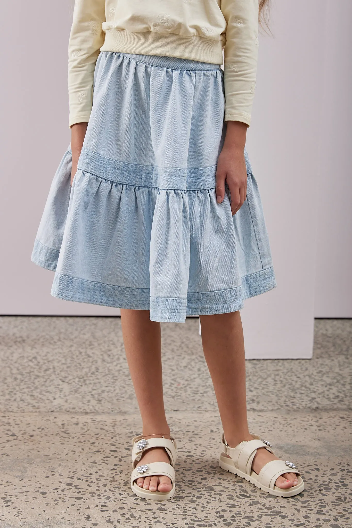 Steph Chambray Full Skirt