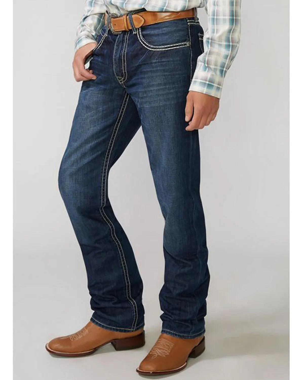 Stetson Rock Fit Barbwire "X" Stitched Jeans