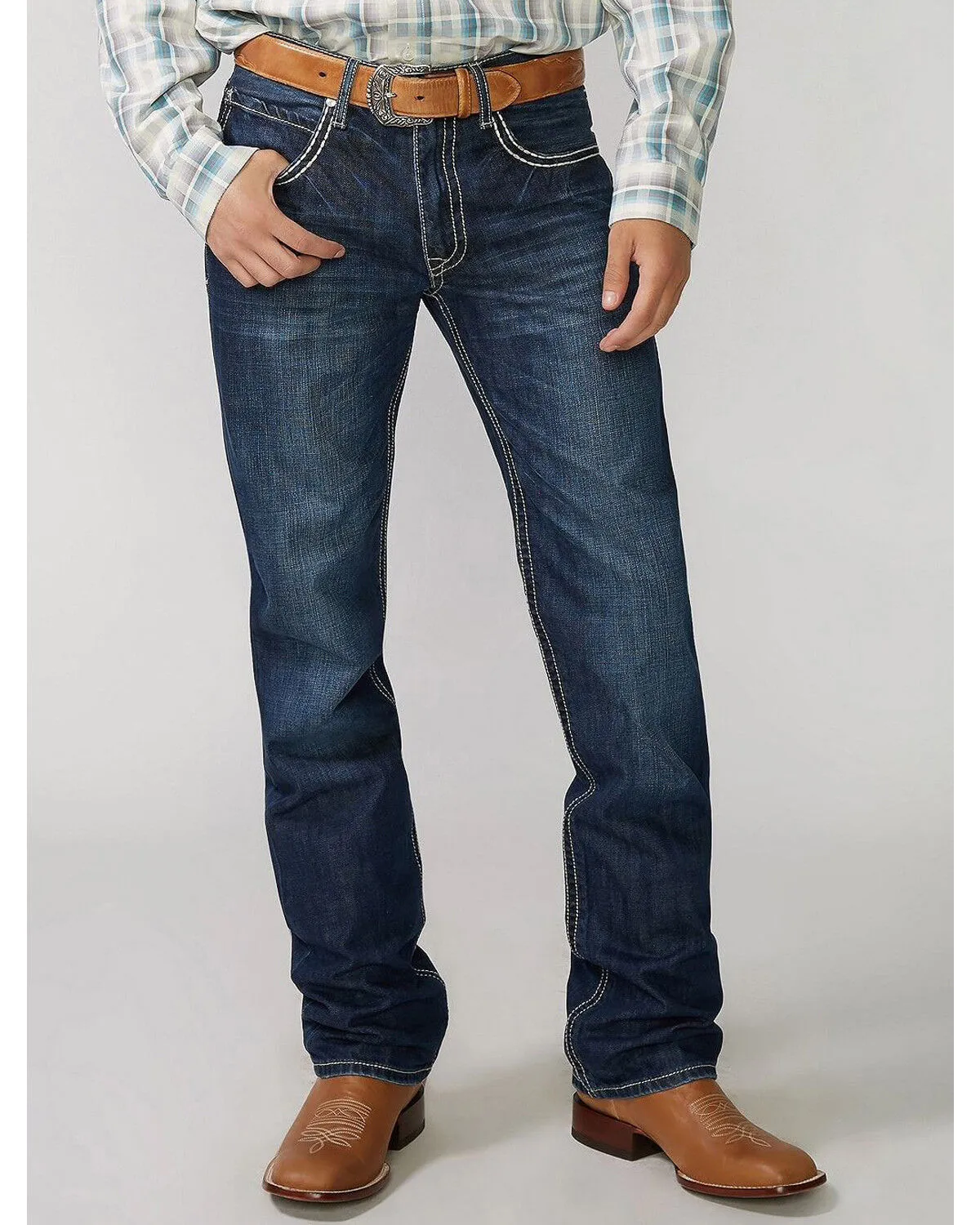 Stetson Rock Fit Barbwire "X" Stitched Jeans