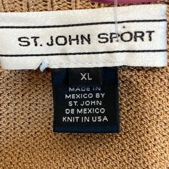 StJohnTan Knit with Zip Pockets Jacket