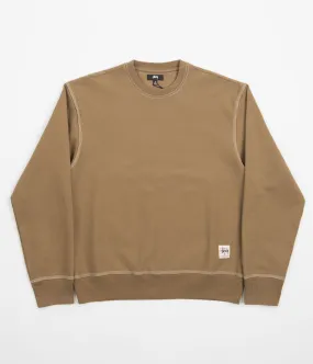 Stussy Contrast Stitch Label Crewneck Sweatshirt - Brown