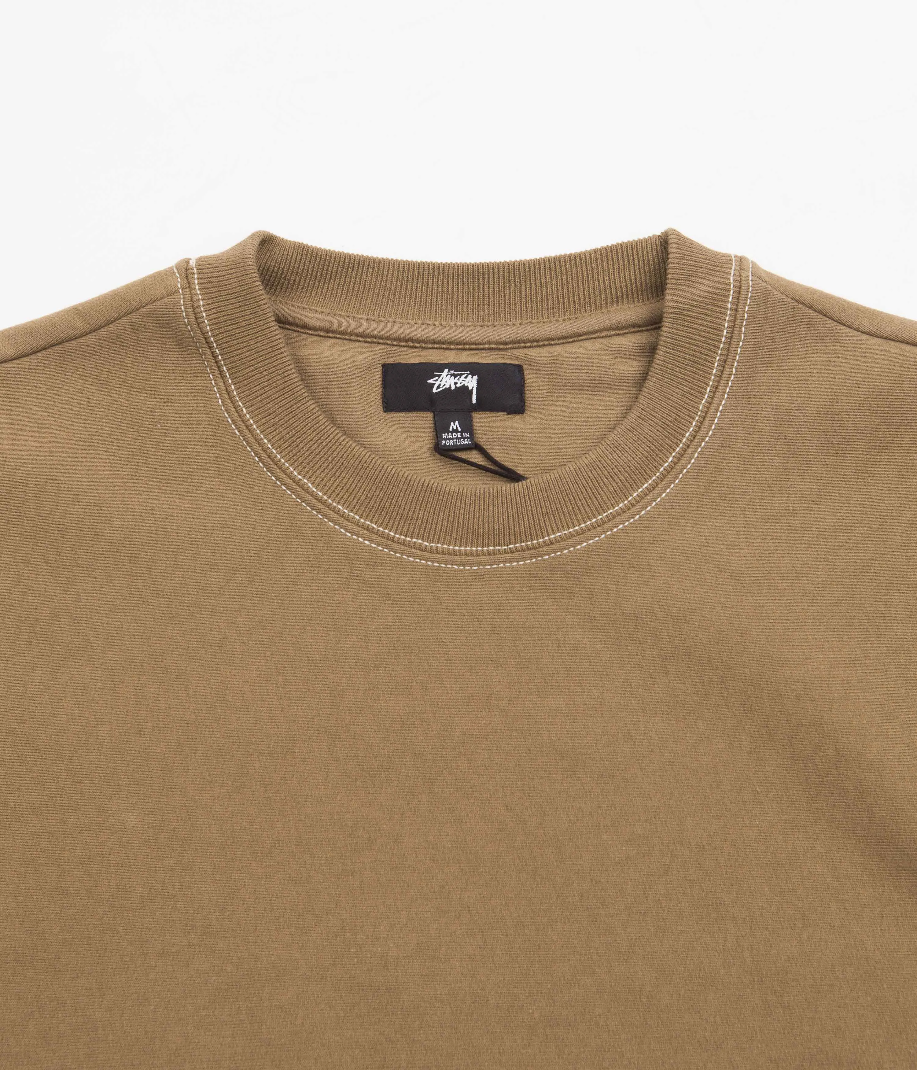 Stussy Contrast Stitch Label Crewneck Sweatshirt - Brown