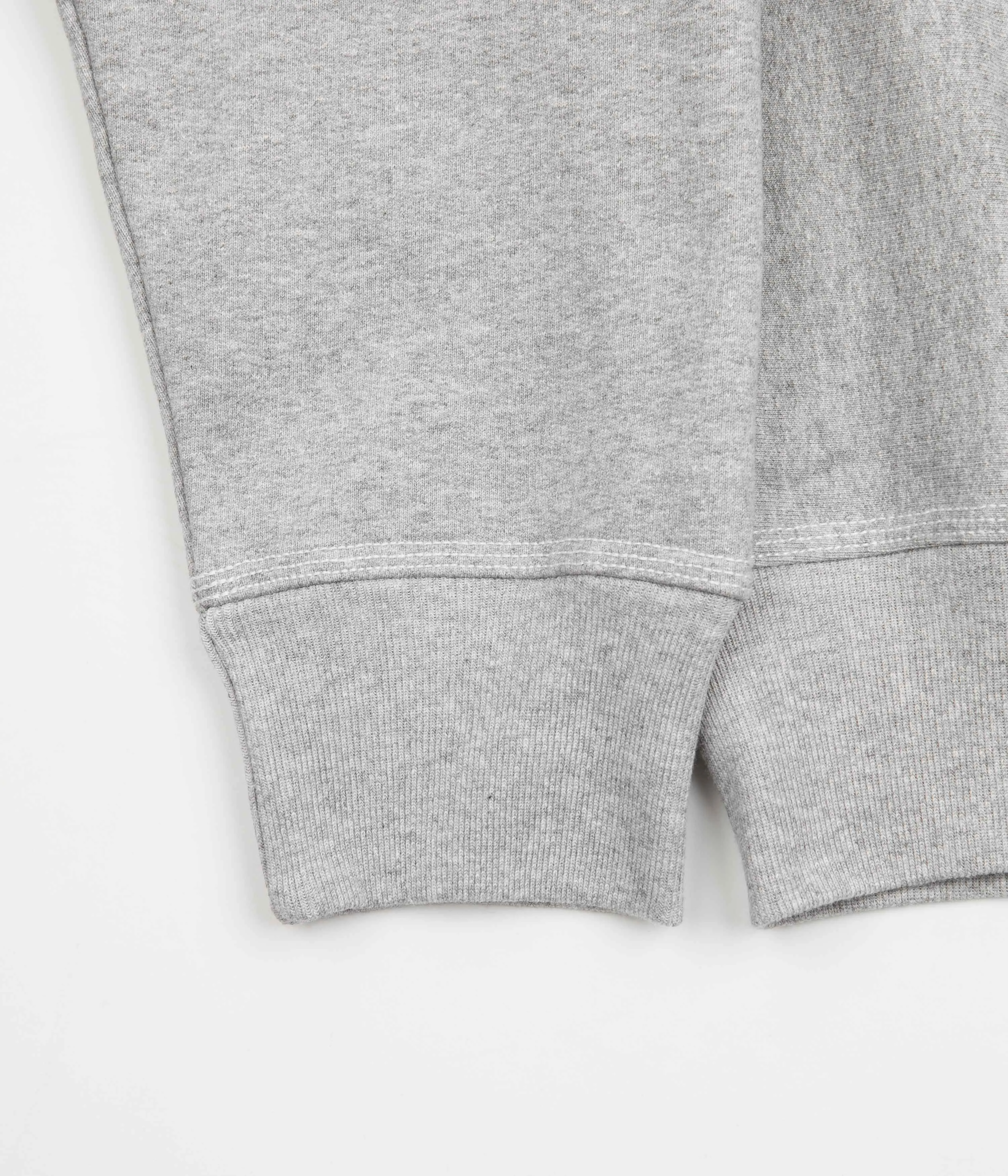 Stussy Contrast Stitch Label Crewneck Sweatshirt - Grey Heather