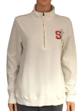 Syracuse Orange GFS White WOMENS LS 1/4 Zip Pullover With Pockets (M)