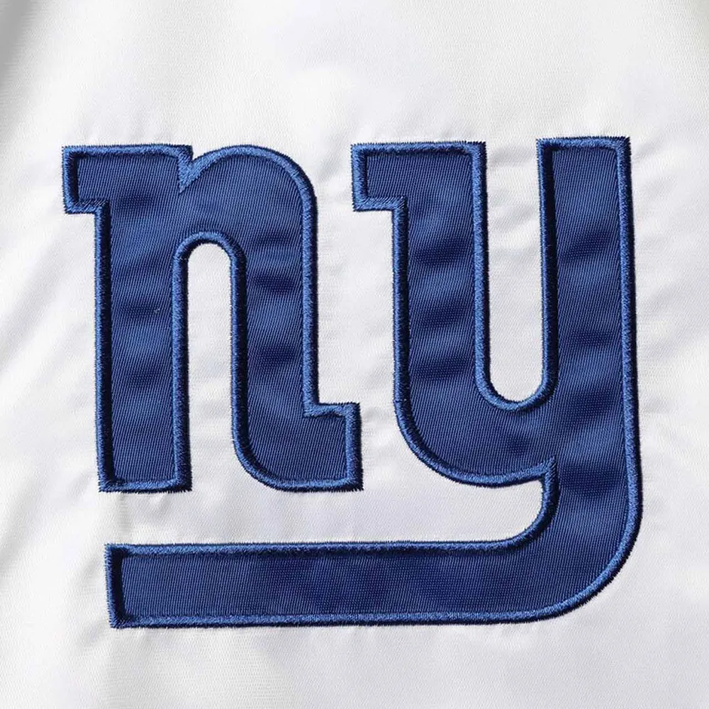 Throwback NY Giants Varsity White/Blue Varsity  Satin Jacket