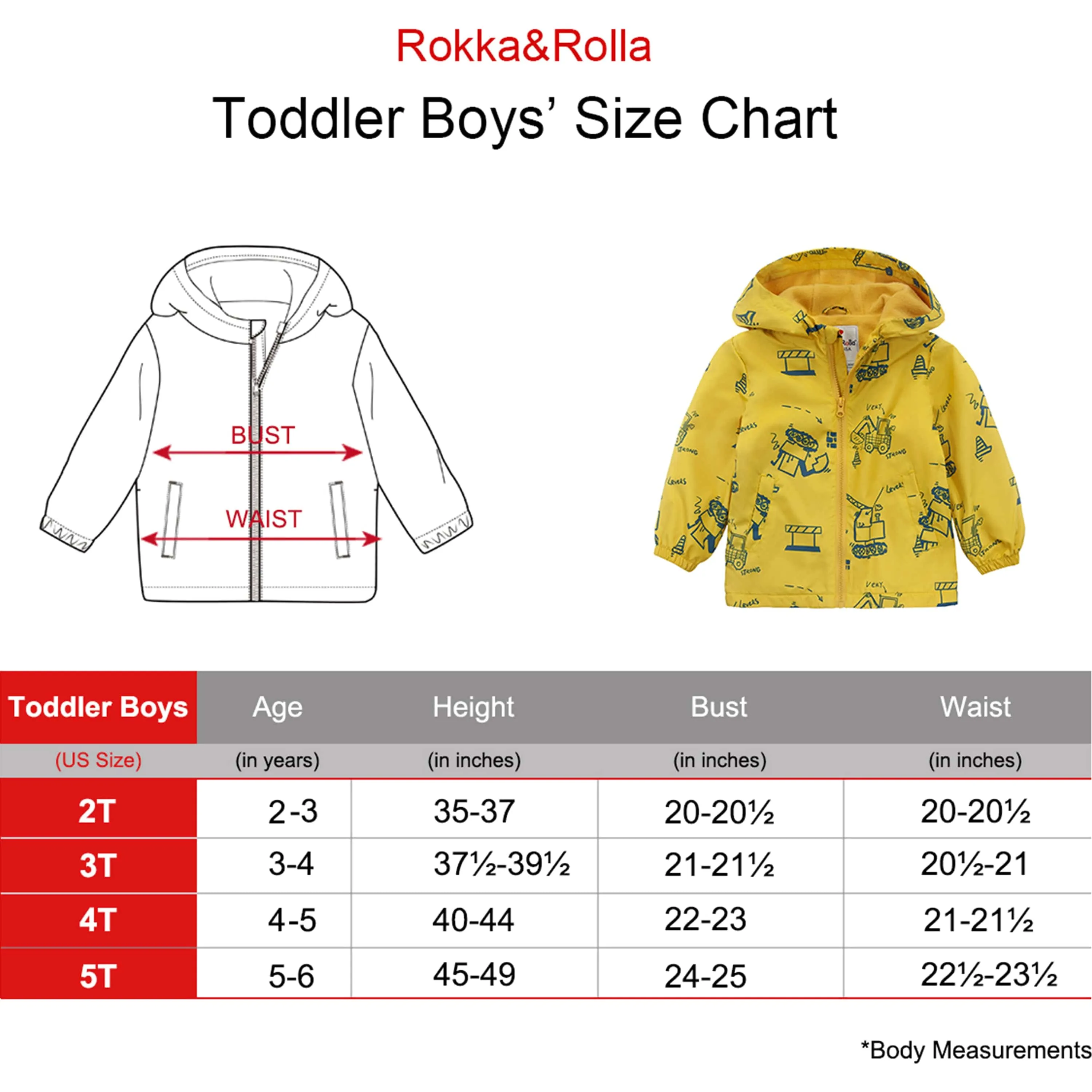 Toddler Boys' Outdoor Fleece Lined Cozy Light Windproof Jacket with Hood