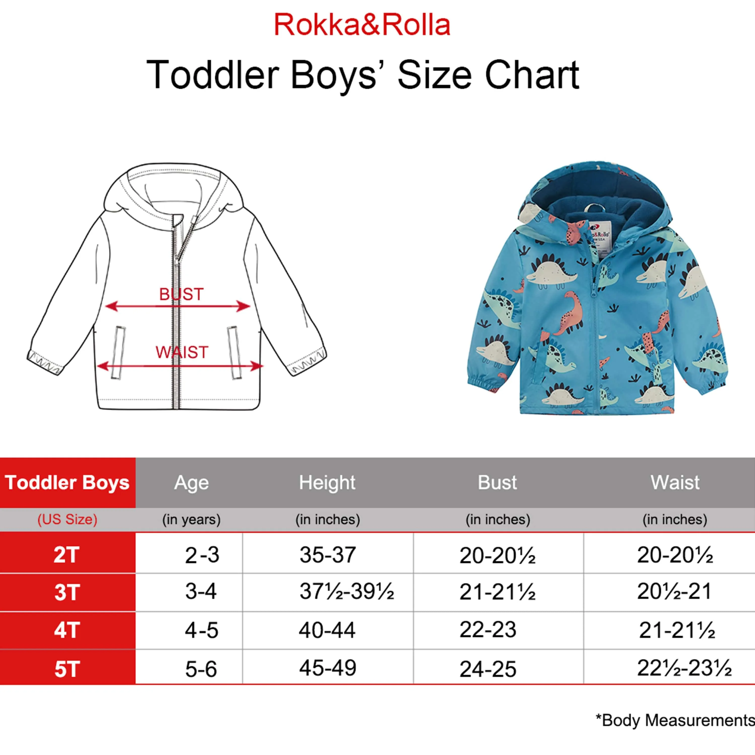 Toddler Boys' Outdoor Fleece Lined Cozy Light Windproof Jacket with Hood