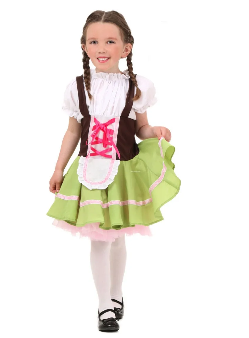 Traditional Oktoberfest Beer Maid Waiter Costume Beer Girl Bavarian Fantasia Infantil for Kids Children Halloween Party Dress