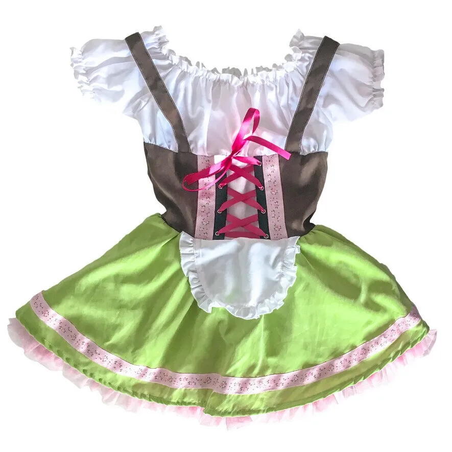 Traditional Oktoberfest Beer Maid Waiter Costume Beer Girl Bavarian Fantasia Infantil for Kids Children Halloween Party Dress