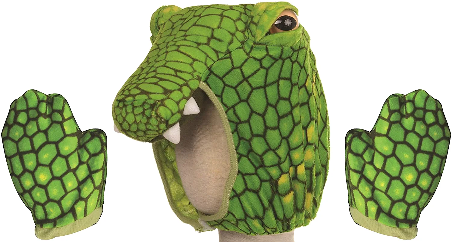 UNDERWRAPS Kid's Children's Animal Pack Dress Up Kit - Alligator Childrens Costume, Green, One Size