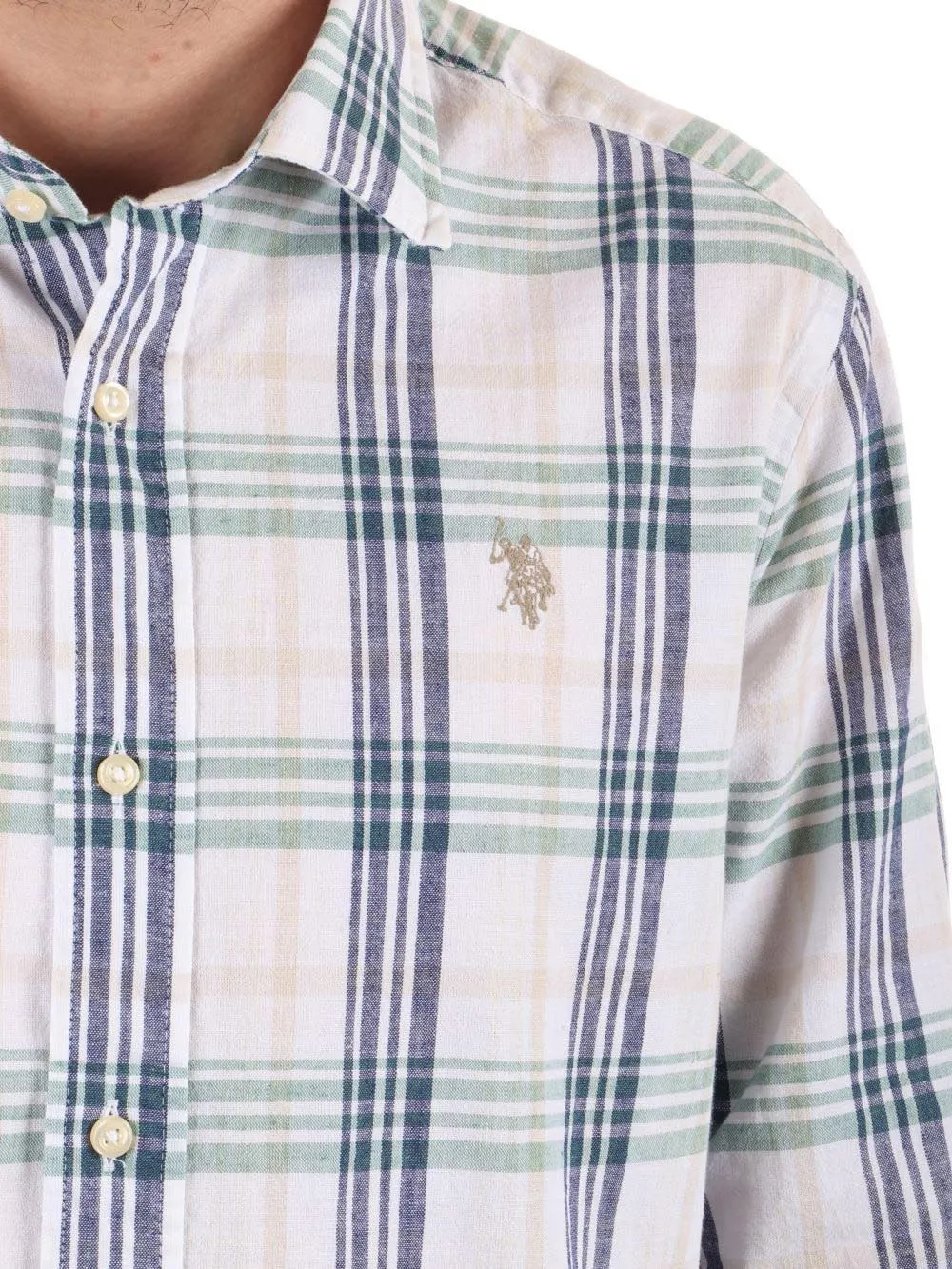 U.S. Polo Assn. Camicia Uomo 66191 53416 Verde blu