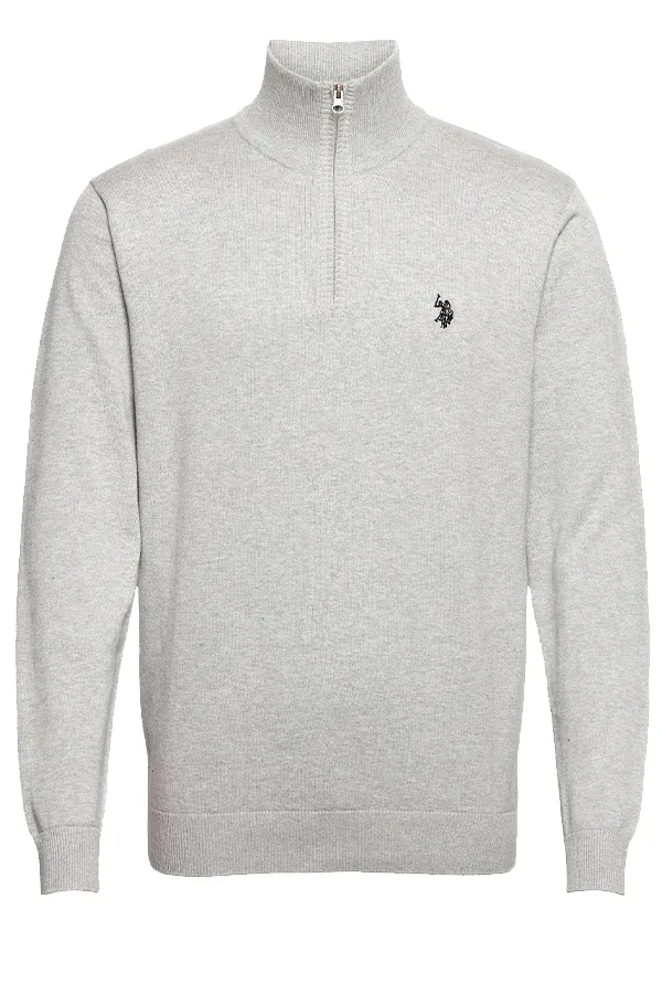 U.S. POLO ASSN. Half-Zip Knit Brison Light Grey