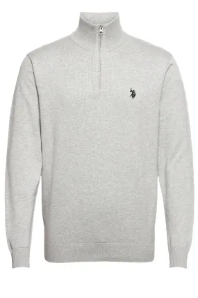 U.S. POLO ASSN. Half-Zip Knit Brison Light Grey