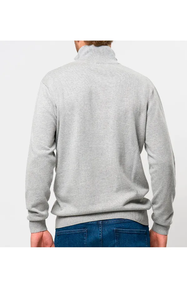 U.S. POLO ASSN. Half-Zip Knit Brison Light Grey