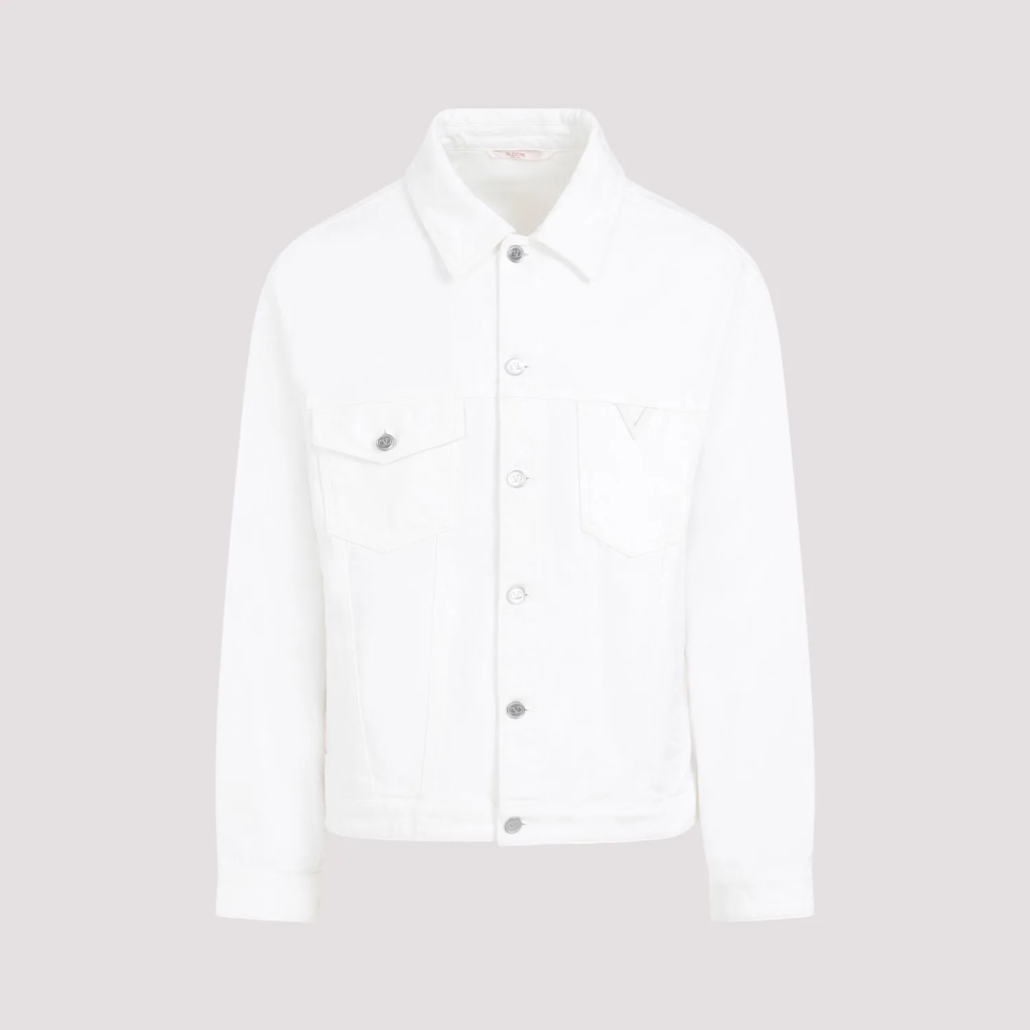 VALENTINO Men's White Denim Jacket for SS24