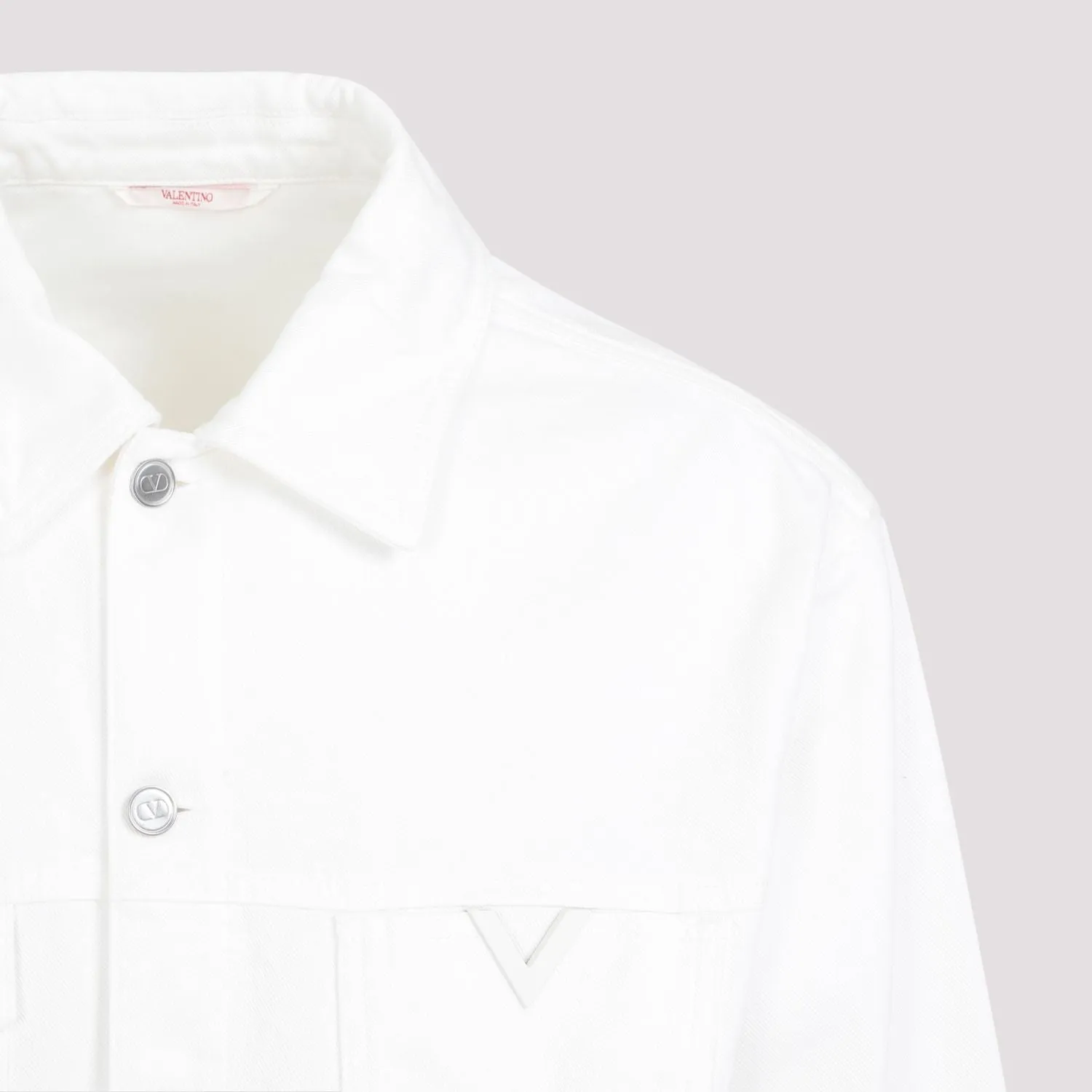 VALENTINO Men's White Denim Jacket for SS24