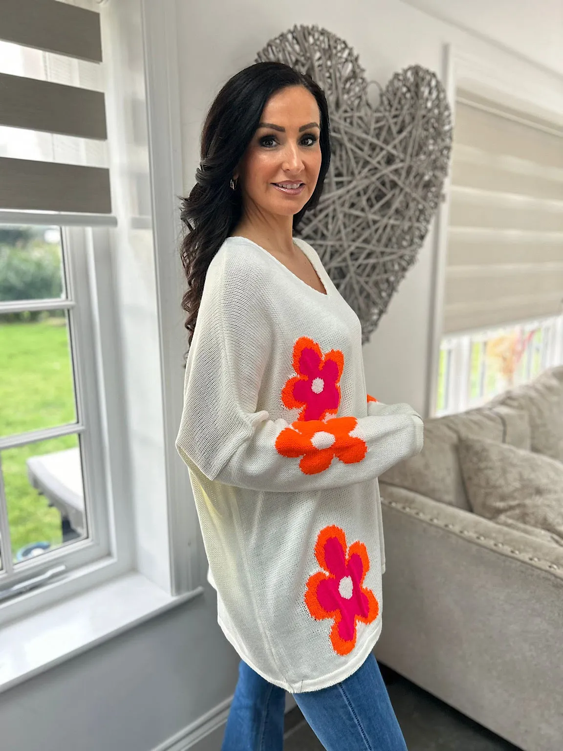 Vanilla Vibrant Flower Knit Zoe