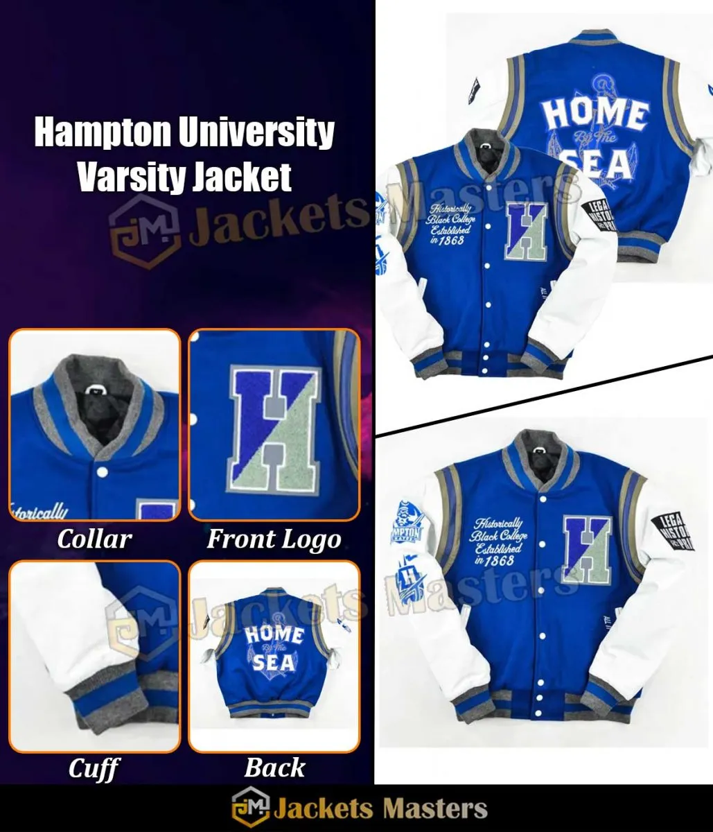 Varsity Hampton University Motto 2.0 Royal Blue Jacket