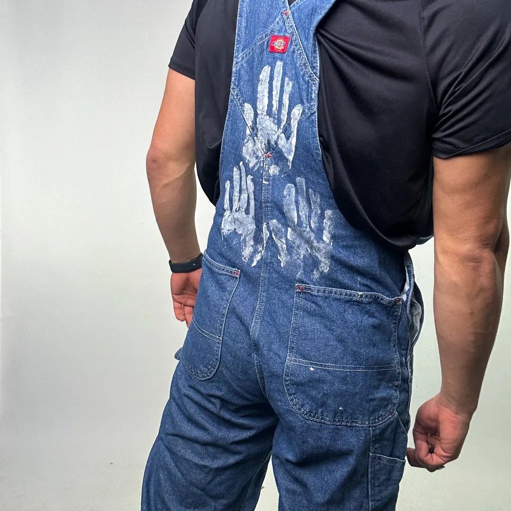 Vintage Blue Dickies Carpenter Dungarees Trousers Pants Jeans (32x32)