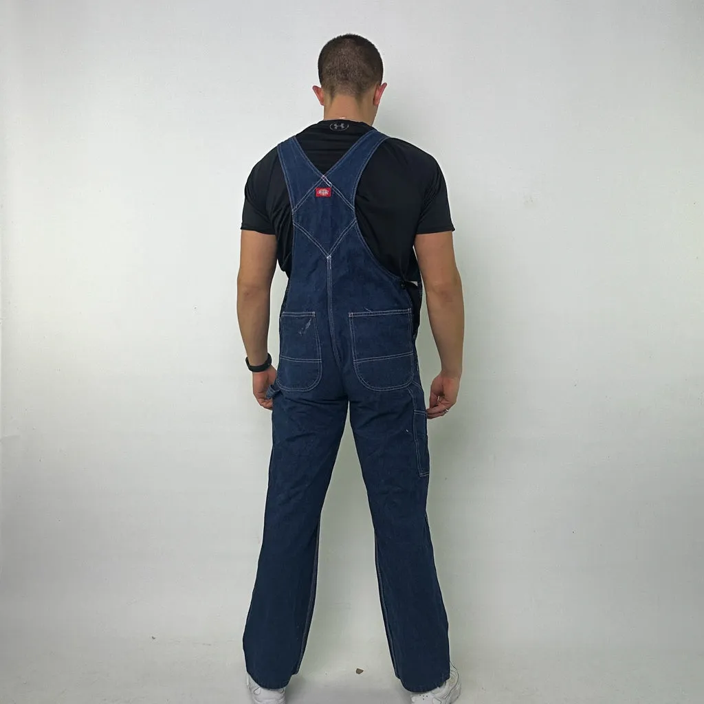 Vintage Blue Dickies Carpenter Dungarees Trousers Pants Jeans (34x32)