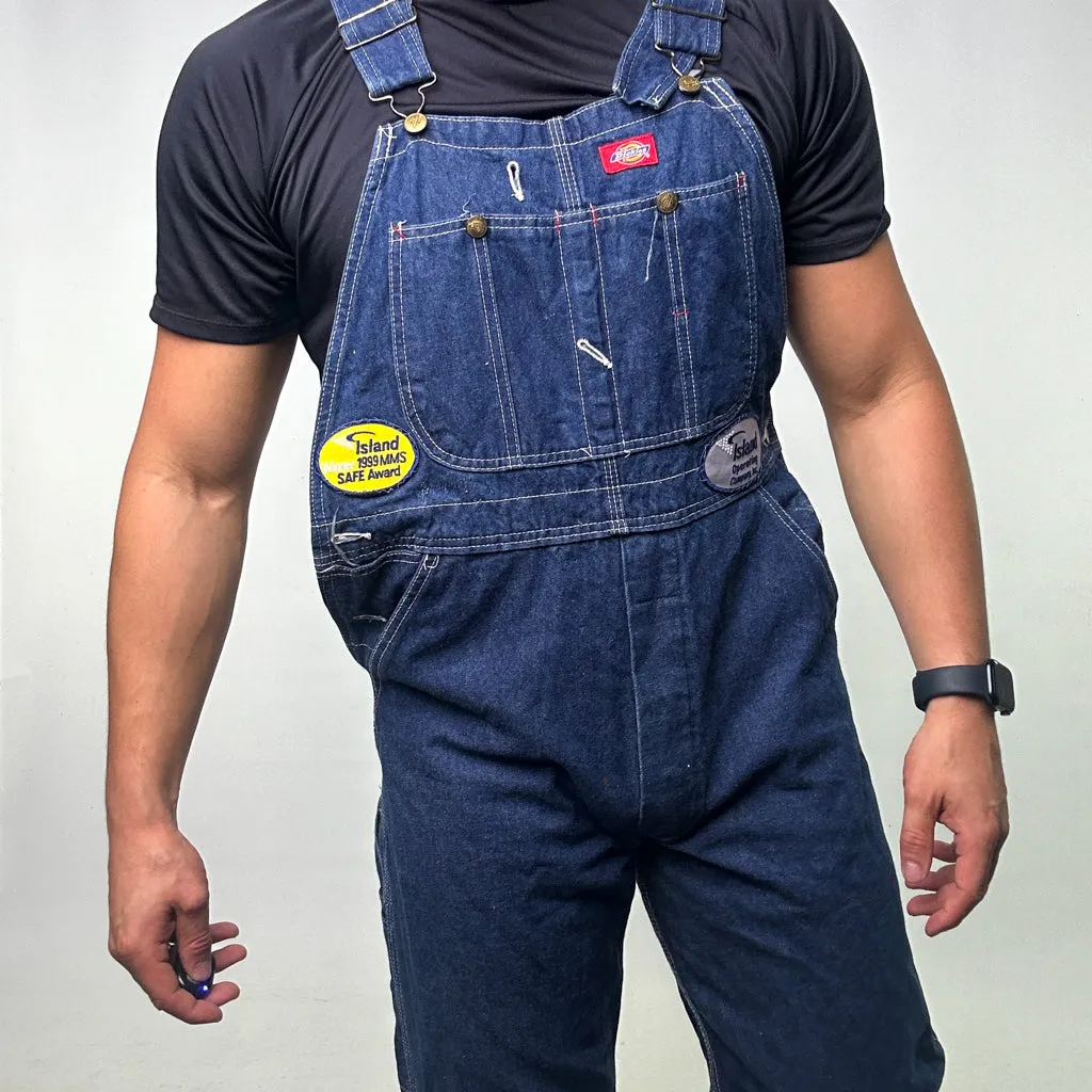 Vintage Blue Dickies Carpenter Dungarees Trousers Pants Jeans (34x32)