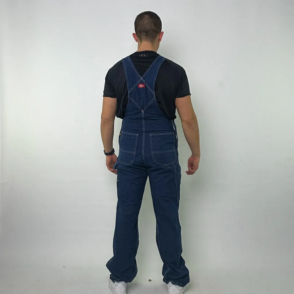 Vintage Blue Dickies Carpenter Dungarees Trousers Pants Jeans (34x34)