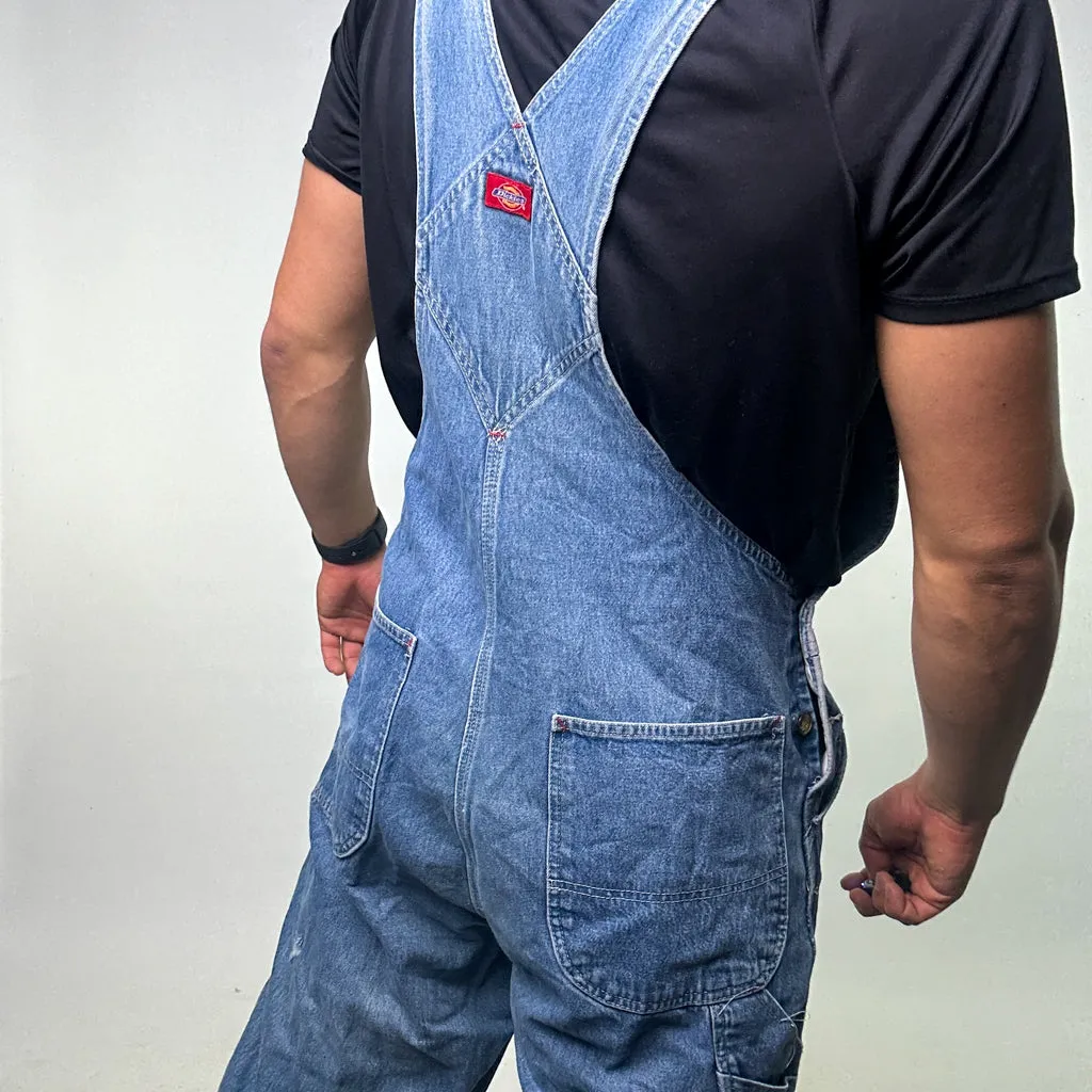 Vintage Blue Dickies Carpenter Dungarees Trousers Pants Jeans (38x30)