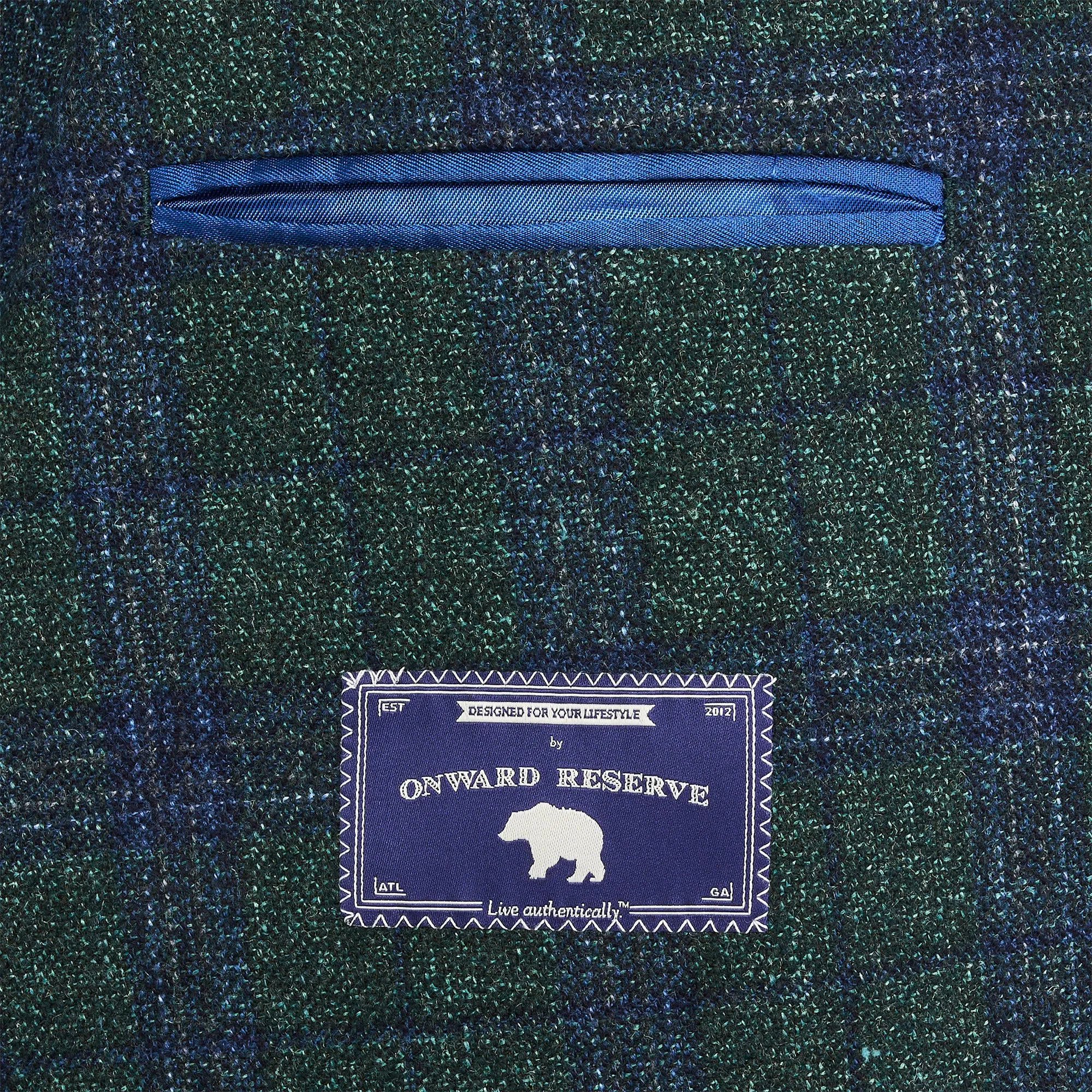 Vitale Barberis Pine/True Navy Plaid Sport Coat - Smoke Pine