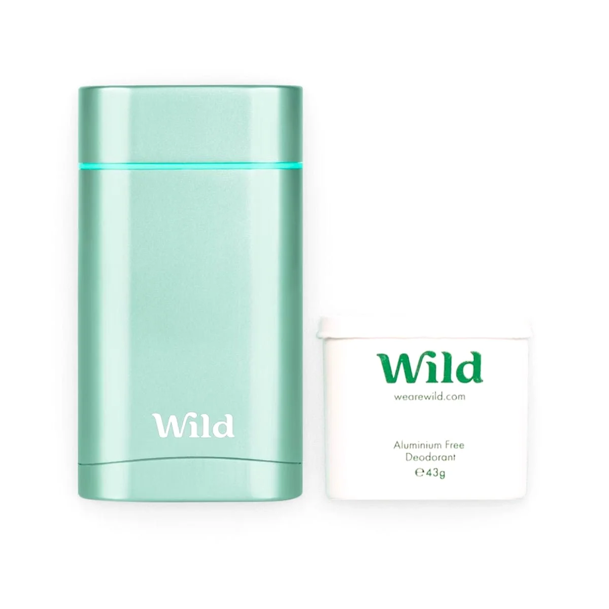 Wild | Aqua Case and Fresh Cotton & Sea Salt Natural Deodorant Starter Pack