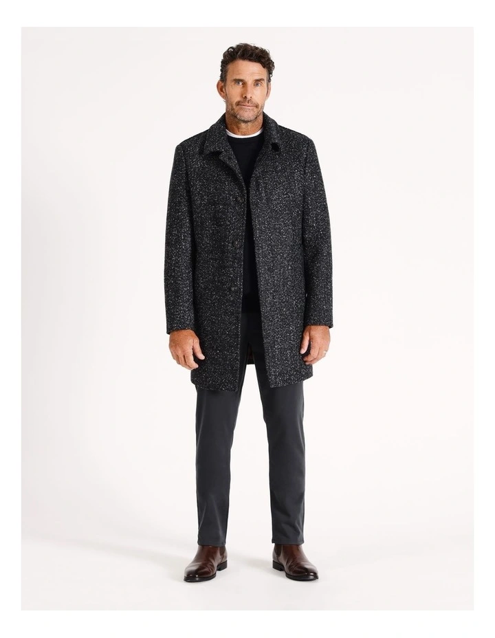 Wilson Textured Wool Blend Car Coat in Navy