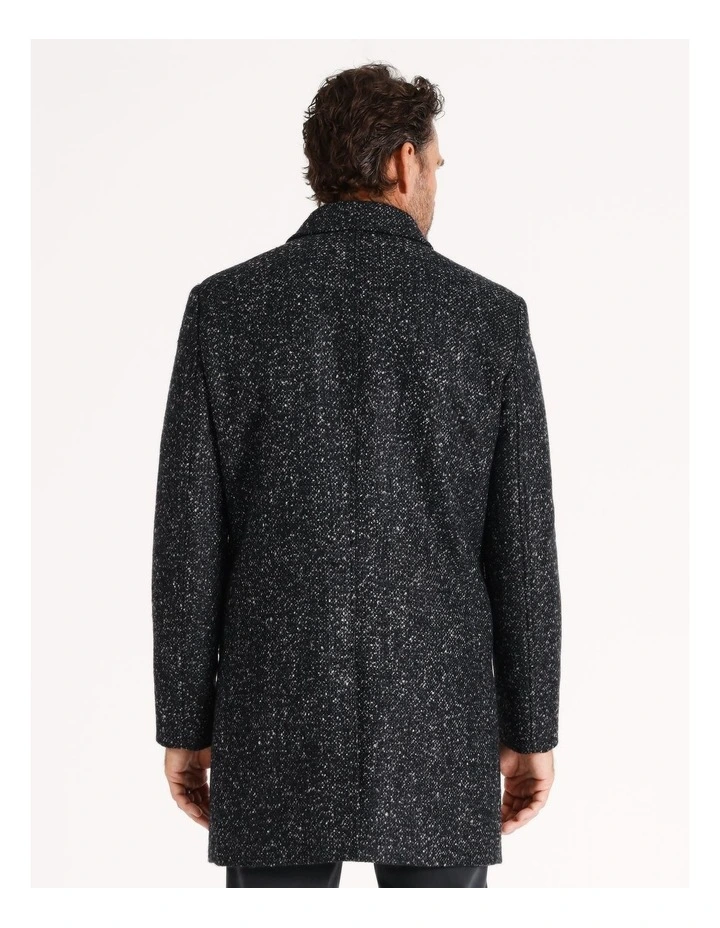 Wilson Textured Wool Blend Car Coat in Navy