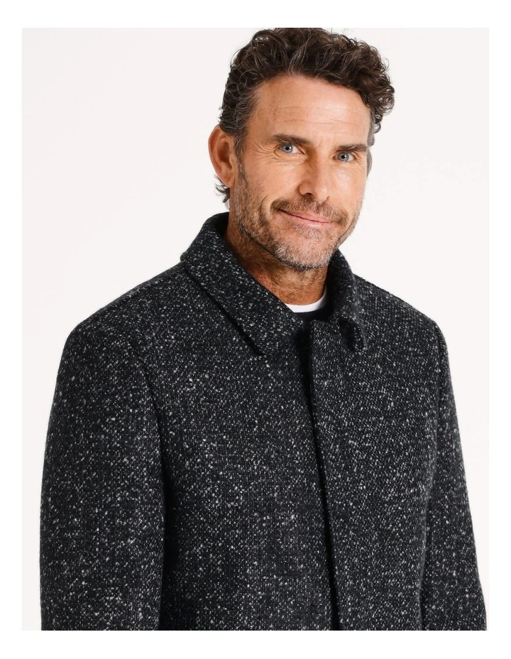 Wilson Textured Wool Blend Car Coat in Navy