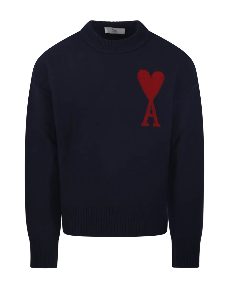 WOMAN AMI DARK BLUE WOOL SWEATSHIRT