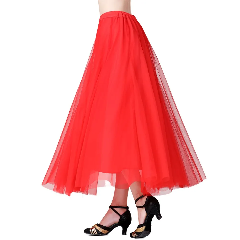 Women Long Tulle Maxi Mesh Skirt for Dance Performance Costume Party Carnival Outfit Ankle Length  A Line Belly Dance Skirt