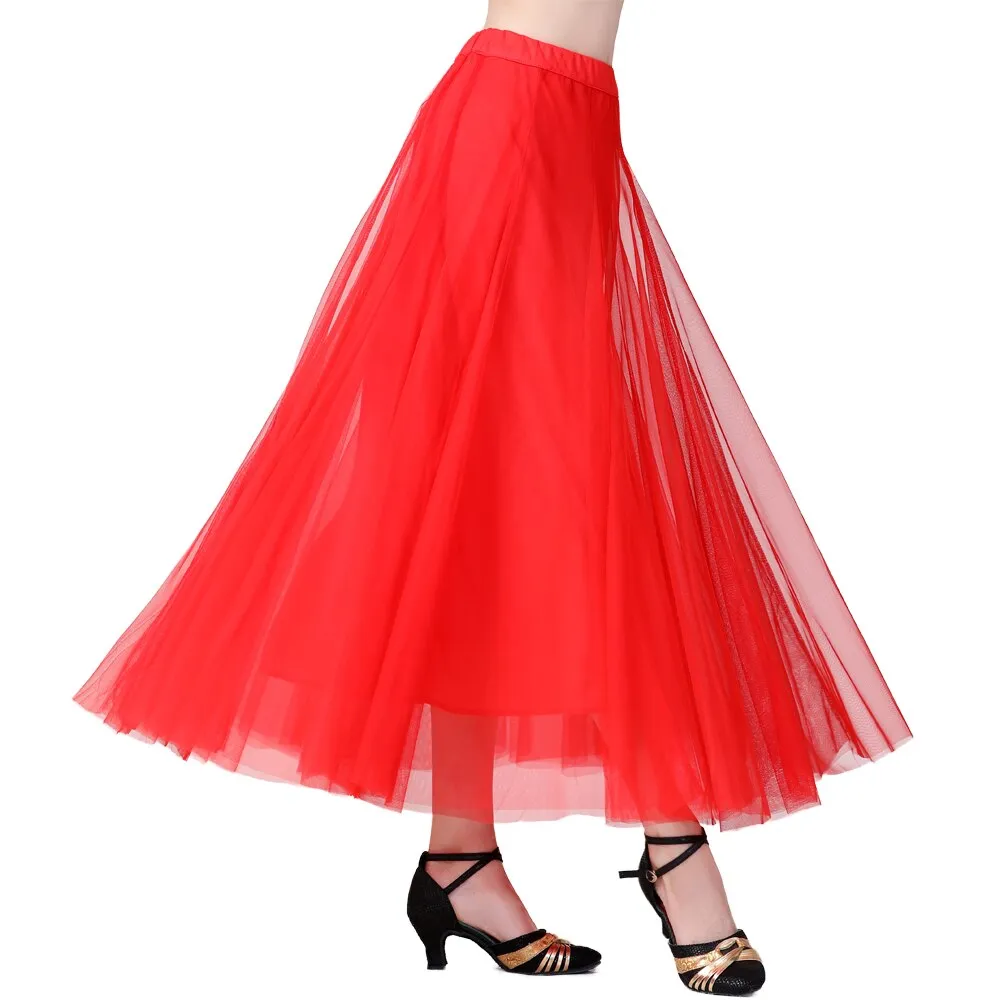 Women Long Tulle Maxi Mesh Skirt for Dance Performance Costume Party Carnival Outfit Ankle Length  A Line Belly Dance Skirt