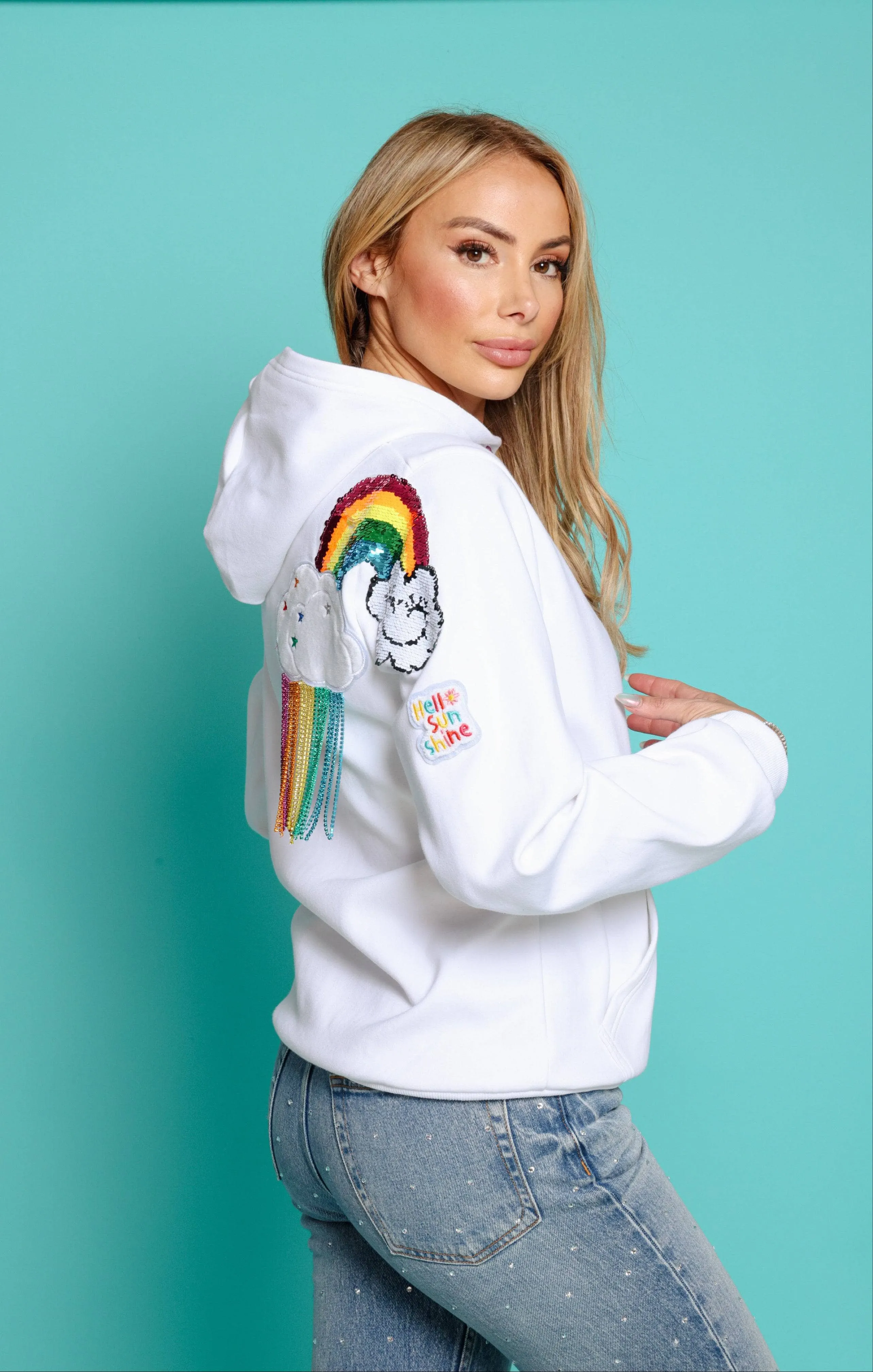 Women's Good Vibes Rainbow Hoodie