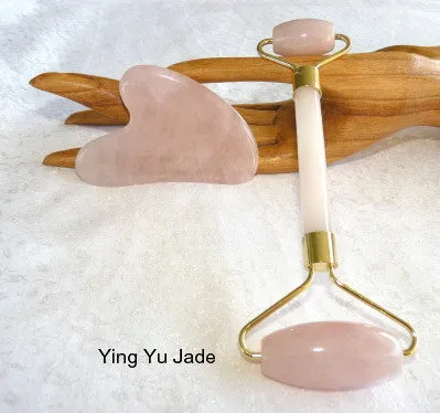 Women's Wellness Sale-Rose Quartz Facial Roller and Gua Sha Tool Sculpting Beauty  and Health Set