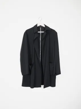 Yohji Yamamoto Wool Gabardine Backzip Coat